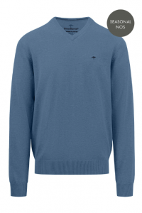  <b>Fynch Hatton</b>, 100% pamut pulóver- V - nyakú