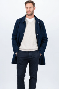  <b>Fynch Hatton</b>, Sötétkék bélelt ballonkabát modern fit fazon